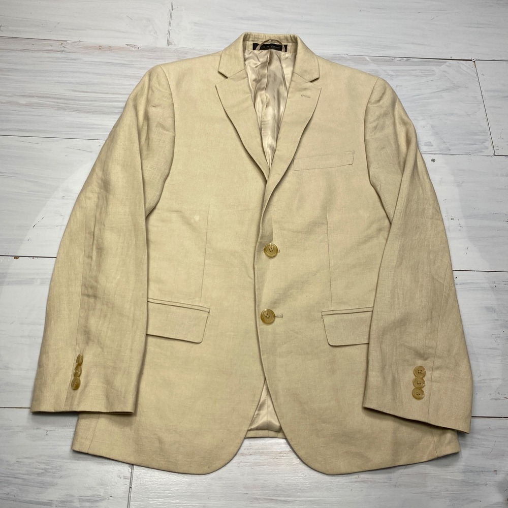 Lauren Ralph Lauren Blazer Boys 14R Beige Linen Sport Coat Wedding Formal Summer